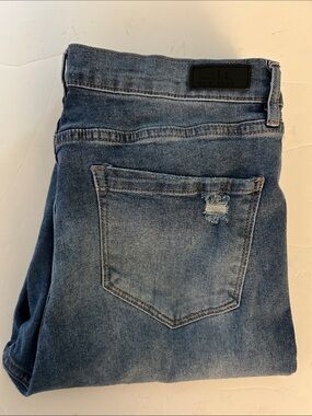 Nicole miller Women's SOHO high rise Ankle skinny Distressed Blue Denim Jeans 12